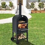 Costway Portable Outdoor Pizza Oven with Pizza Stone & Waterproof Cover
