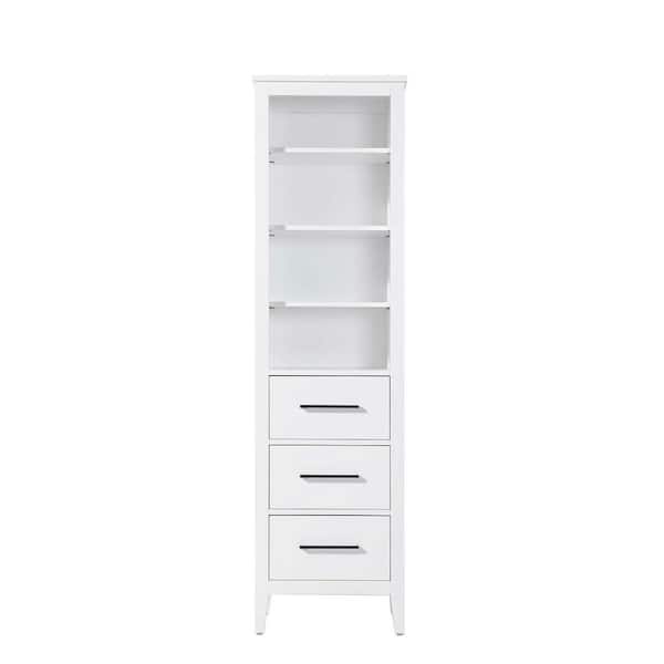 20 in. W x 18 in. D x 72 in. H White Freestanding Linen Cabinet
