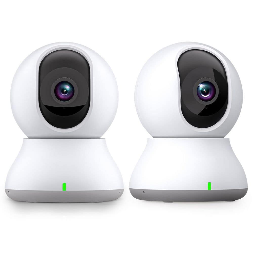 2K Indoor Security Camera with 360° Coverage, Phone App, Motion Tracking, IR Night Vision, 2-Way Audio, Siren, 2-Pack price history on PriceWatchPro