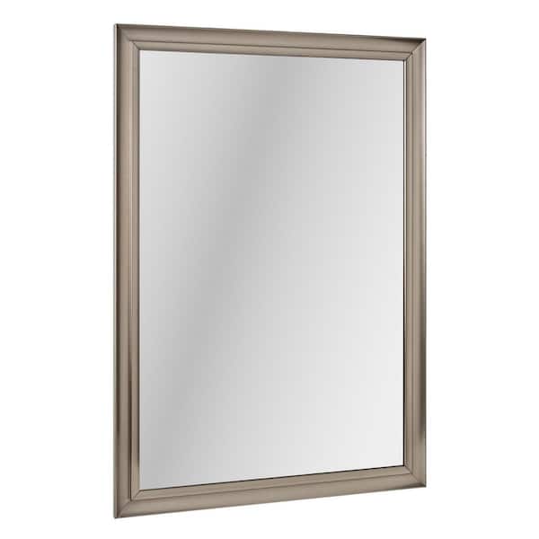 Head West 40 in. W x 28 in. Head West Oil Rubbed Antique Brushed Nickel Framed Wall Mirror