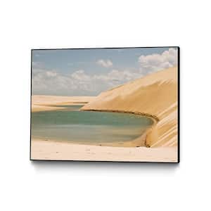 "Light Blue Lagoa" by Daniel Stanford Framed Abstract Wall Art Print 20 in. x 16 in.