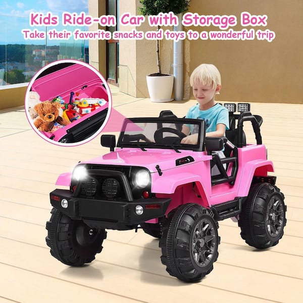 Kids 12V Battery Operated Ride On Truck with Big Wheels RC / Remote Control  - Pink