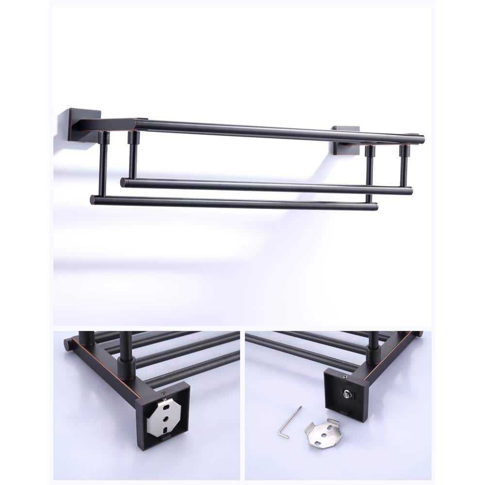 Oil Rubbed Bronze 24" Wall Mounted Towel Rack