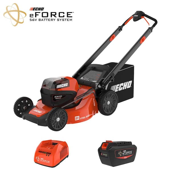 ECHO DLM-2100C2 eFORCE 56V 21 in. Cordless Battery Walk Behind Push Lawn Mower with 5.0Ah Battery and Standard Charger - 1