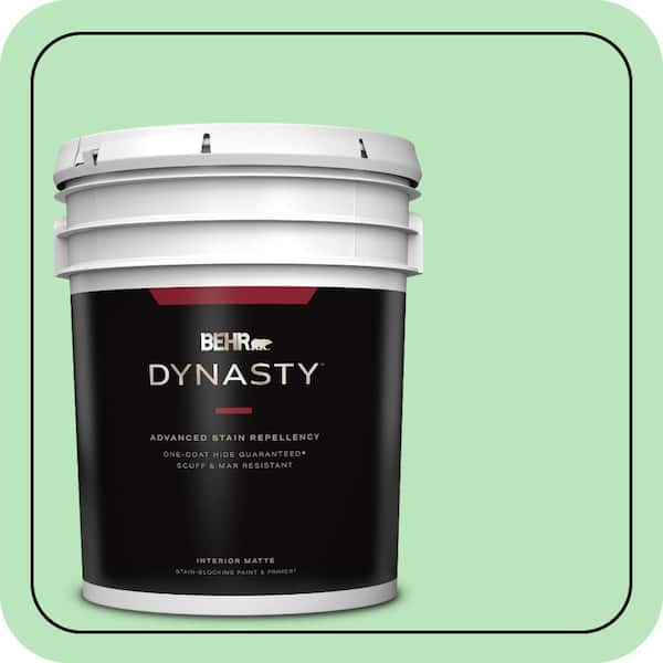 BEHR DYNASTY 5 gal. #P390-3 Mint Parfait Matte Interior Stain-Blocking Paint & Primer
