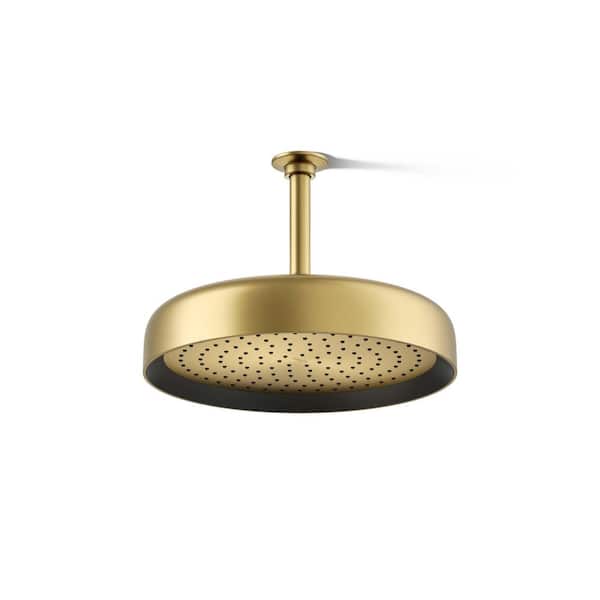 KOHLER Statement 1-Spray Patterns with 2.5 GPM 10 in. Wall Mount Fixed Shower Head in Vibrant Brushed Moderne Brass