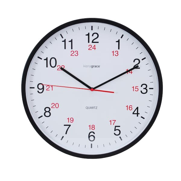 Kiera Grace kieragrace KG Synchro Silent Wall Clock - Black, 12", Set of 6