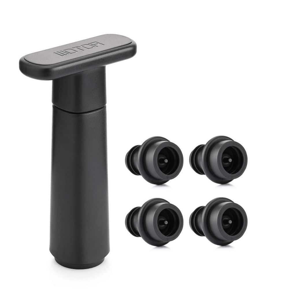 Wine Saver Vacuum Pump with 4 Stoppers, Flat Handle and Keeps Fresh for Wine Bottle Preservation and Gift (1-Pack) price history on PriceWatchPro