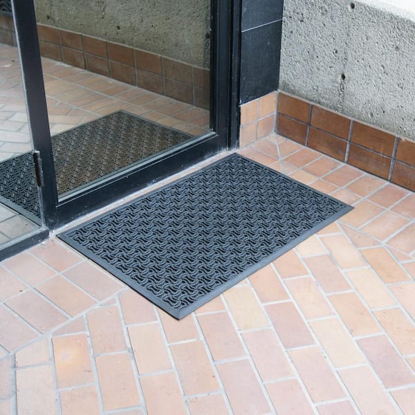 Dura-Scraper Drainage 36 in. x 48 in. Black Commercial Rubber Indoor/Outdoor Door Mat