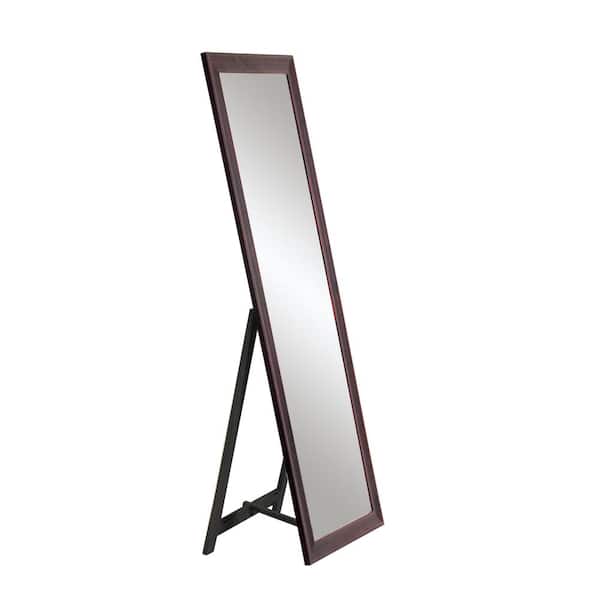 BrandtWorks Rustic Espresso Freestanding Full Length Framed Mirror 21 in. W x 70.5 in. H Black Metal Stand
