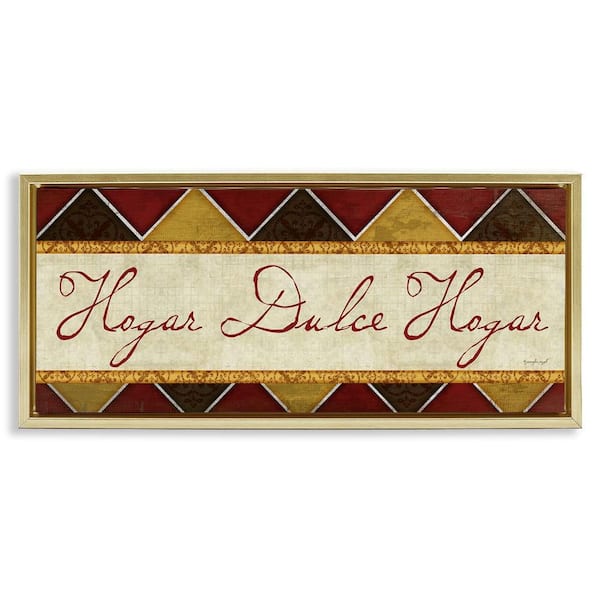 Stupell Industries Sweet Home Traditional by Jennifer Pugh Gold Floater Frame Typography Graphic Art Print 11 in. x 25 in.