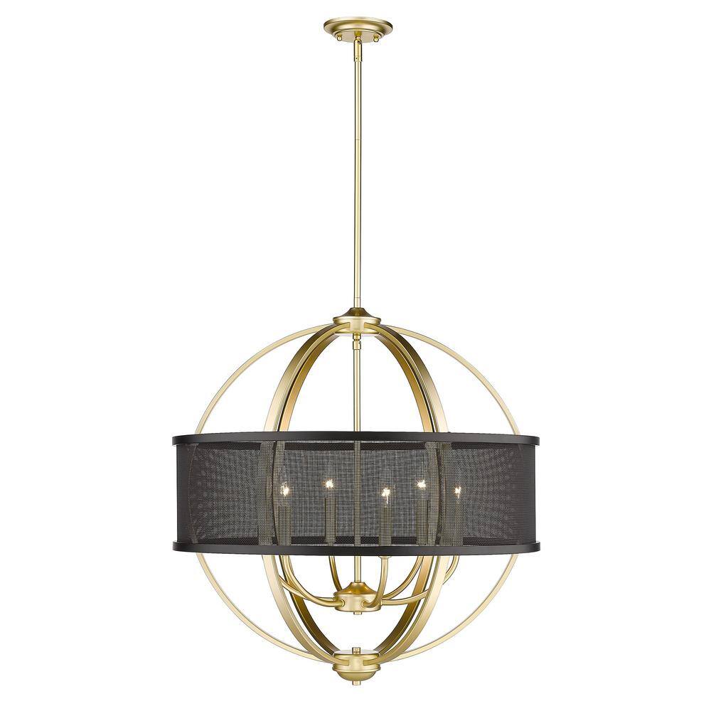 Golden-Colson 27" Black and Gold 6-Light Chandelier