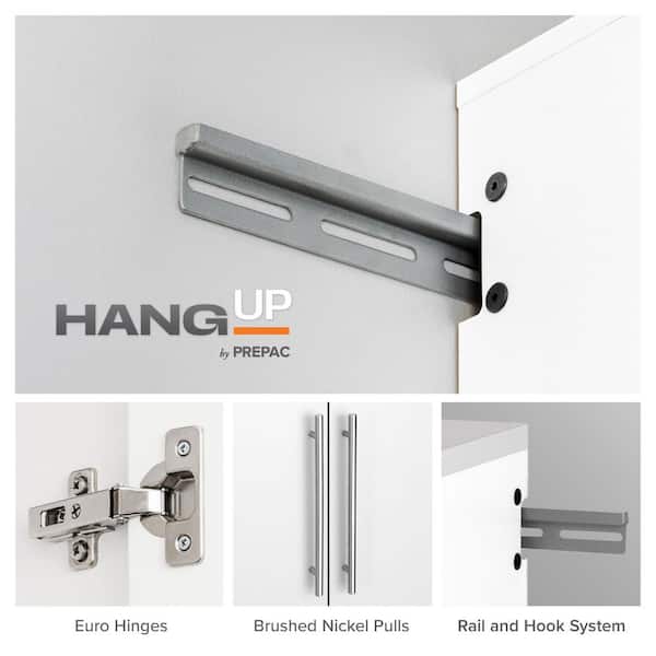 Prepac HangUps Collection Manufactured Wood 4-Shelf Wall Mounted