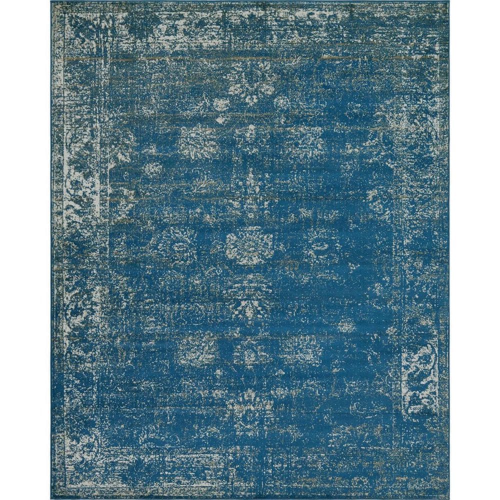 Blue 8 ft. x 10 ft. Polypropylene Oriental Indoor Area Rug