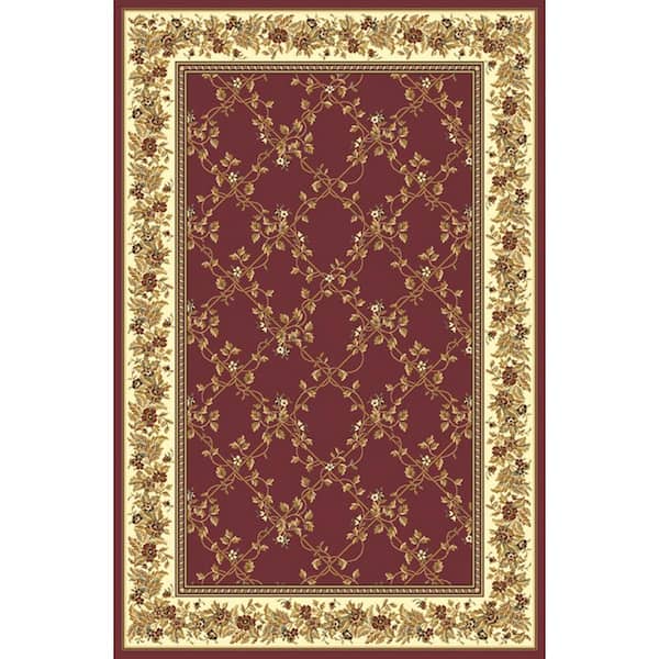 Noble Burgundy 8 ft. x 12 ft. Traditional Trellis Oriental Area Rug