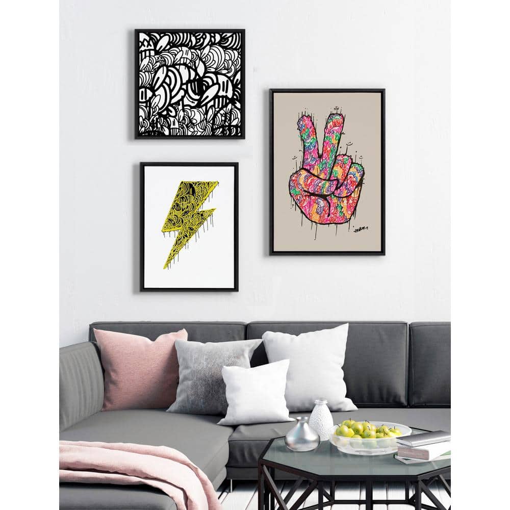 Black and White Abstract Motivational Canvas Print, 22x22
