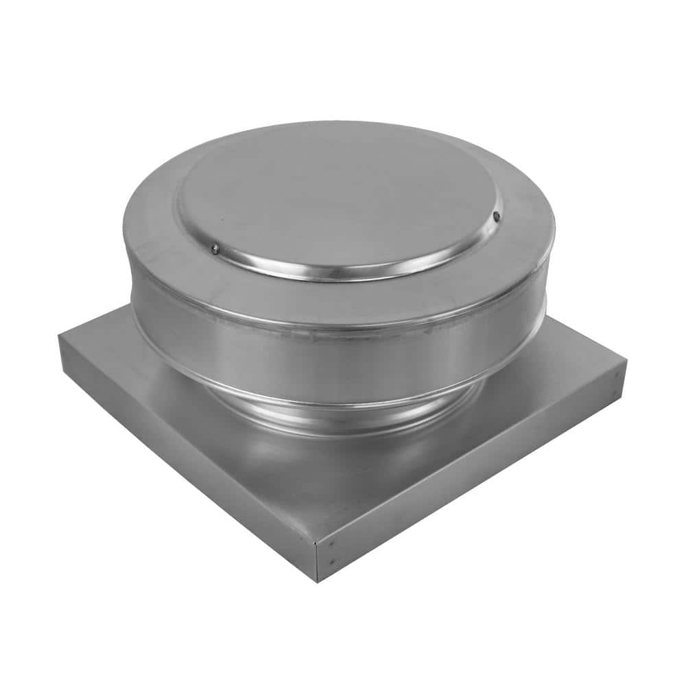 8 in. Dia. Aluminum Round Back Roof Vent with Curb Mount Flange in Mill Fin