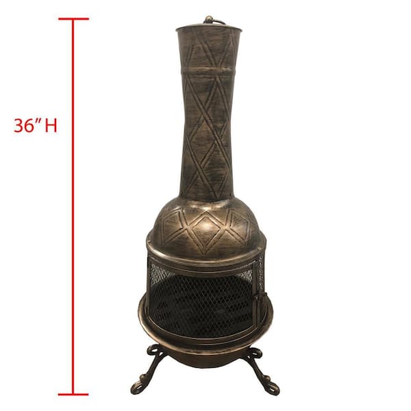 Oakland Living 34 in. Elite Chimenea 8021-AB - The Home Depot