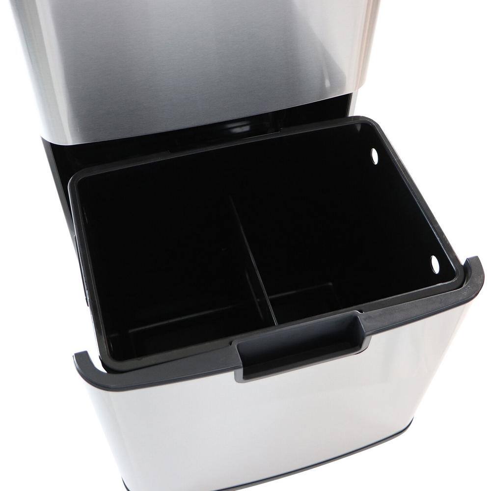 62L Stainless Steel Touchless Dual Bin Kitchen Trash Can
