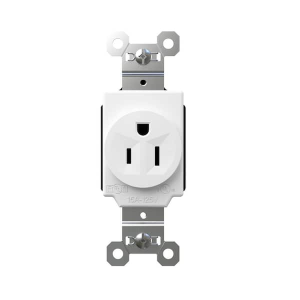 PlugTail 15 Amp Spec Grade Single Outlet, White