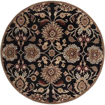 Cambrai Charcoal 8 ft. x 8 ft. Round Indoor Area Rug