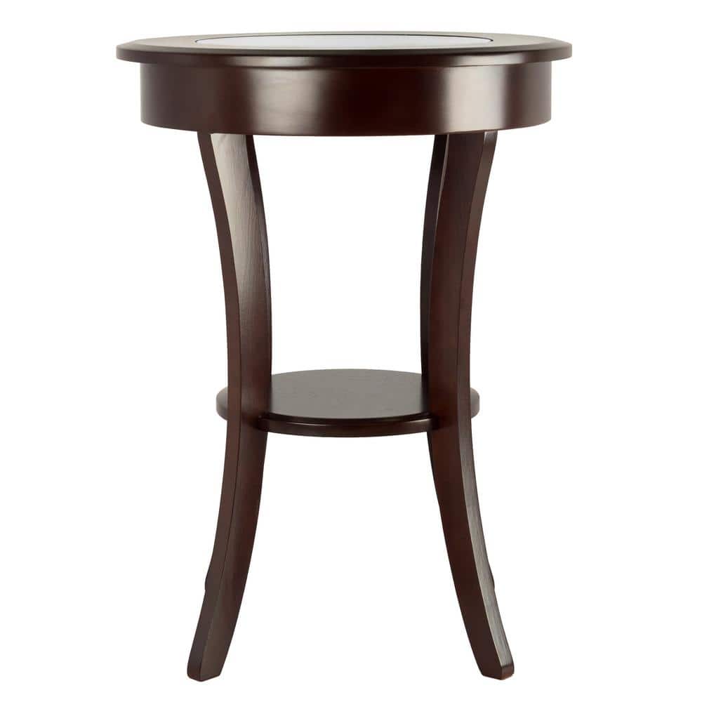 Cassie Round Accent Table with Glass - thumbnail 2