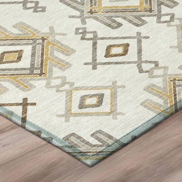 Chantille Machine Washable Indoor/Outdoor Abstract ACN3042 Ivory 10 ft. x 14 ft. Area Rug
