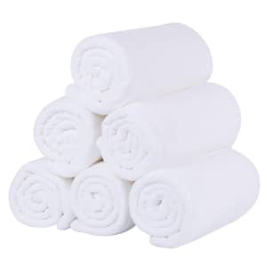 27 in. x 55 in. White Microfiber Bath Towel Set, Extra Absorbent (6-Pieces)