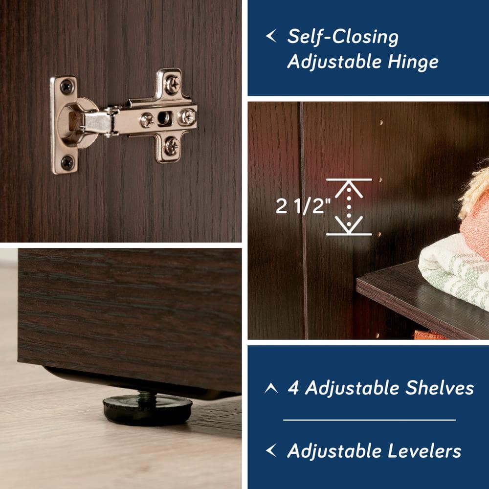 Dakota Oak Tall Storage Cabinet with Adjustable Shelving