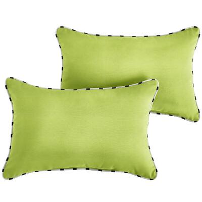 lime green outdoor lumbar pillows
