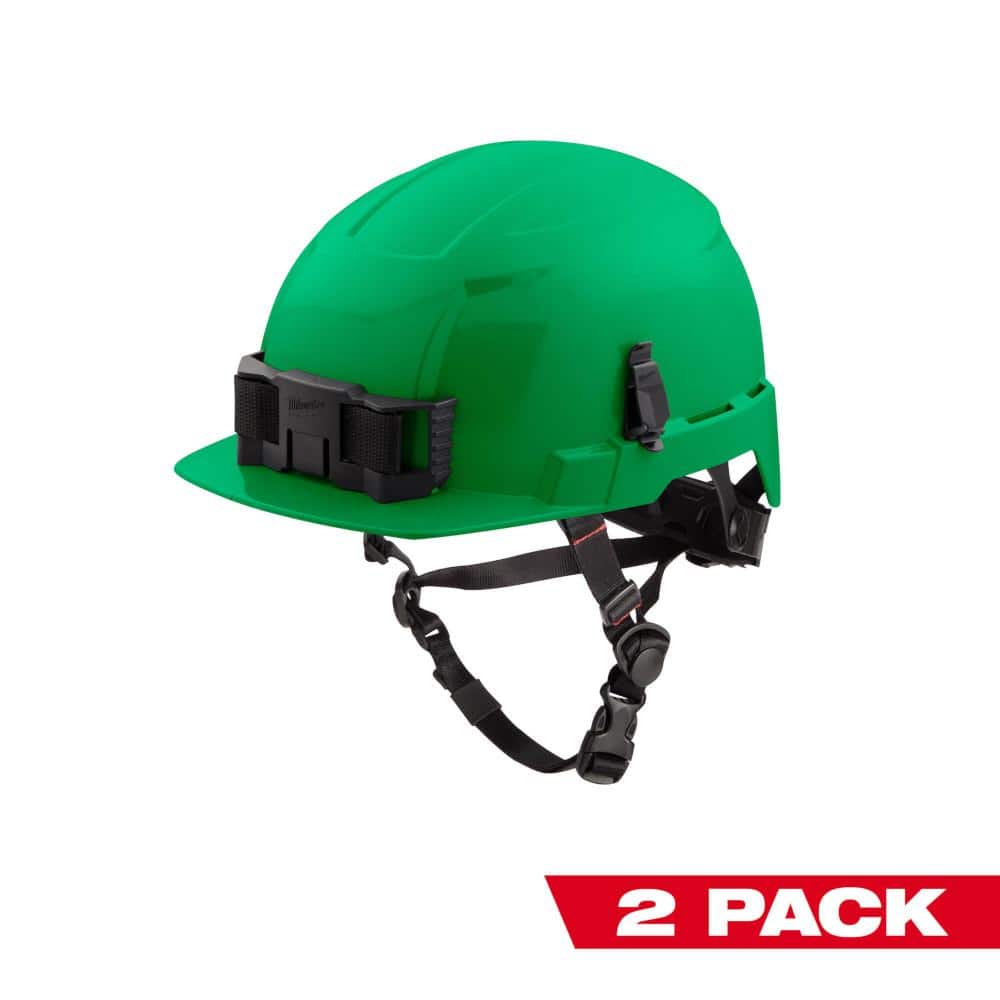 Milwaukee BOLT Green Type 2 Class E Front Brim Non-Vented Safety Helmet  (2-Pack) 48-73-1327X2 - The Home Depot
