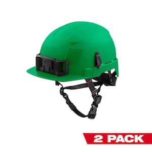 BOLT Green Type 2 Class E Front Brim Non-Vented Safety Helmet (2-Pack)