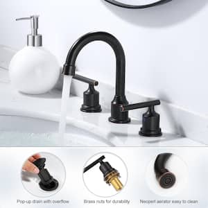 Modern 8 in. Widespread 2-Handle Bathroom Faucet in Oil Rubbed Bronze