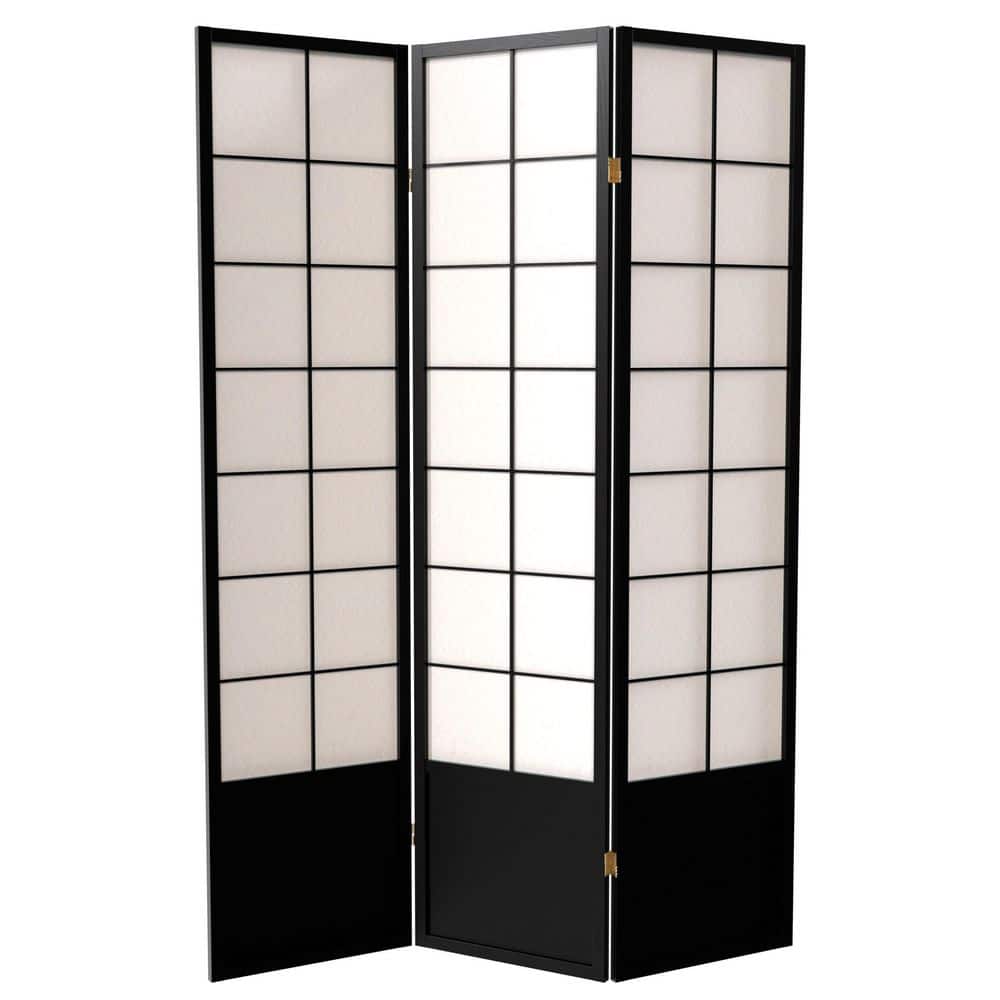 6 ft. Black 3-Panel Room Divider