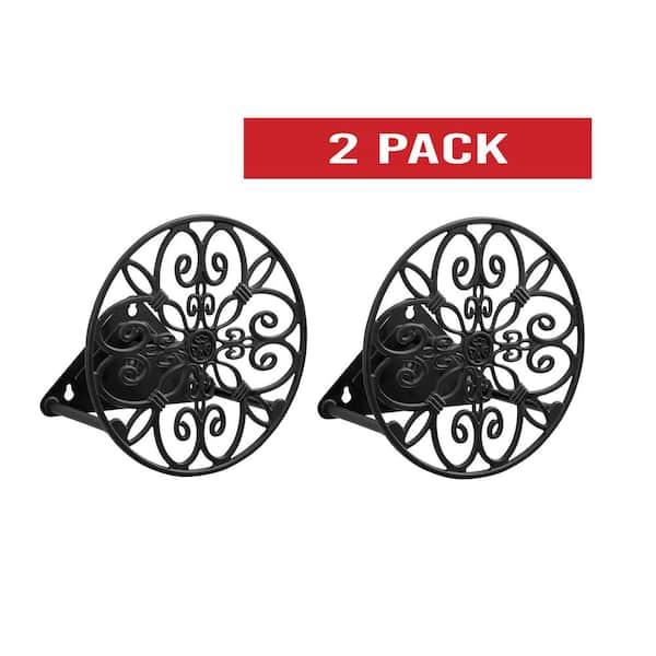 125 ft. Black Metal Star Hose Hanger Garden Hose Reel (2-Pack)