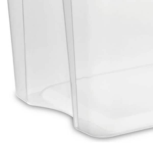 Sterilite 30 Quart Clear Plastic Storage Bin w/White Latch Lid, (12 Pack)