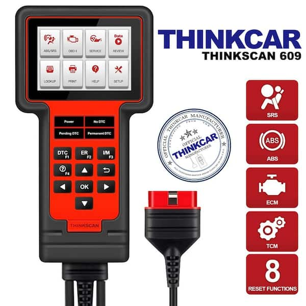 Thinkcar Ts609 Motor do scanner OBD2 Ferramenta de Diagnóstico da  Transmissão SRS ABS Thinkscan 609 Scanner com leitor de código de 8 a  função Reset - China Leitor de código, Thinkscan 609