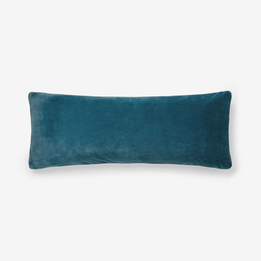The Company Store Company Cotton Plush Teal 14 in. x 40 in. Decorative Throw Pillow Cover 85057
