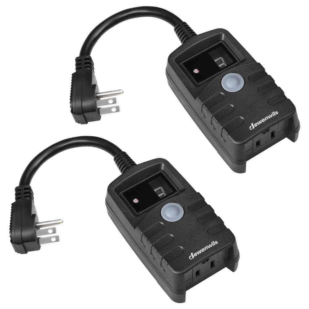 2-Pack Outdoor Light Countdown Photocell Sensor Timer with Electrical-Grounded Outlets-Black price history on PriceWatchPro