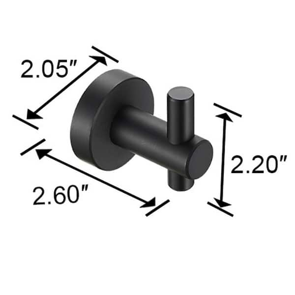 Tileon Round Bathroom Towel Coat Hooks in Matte Black (4-Pack) AYBSZHD1397  - The Home Depot