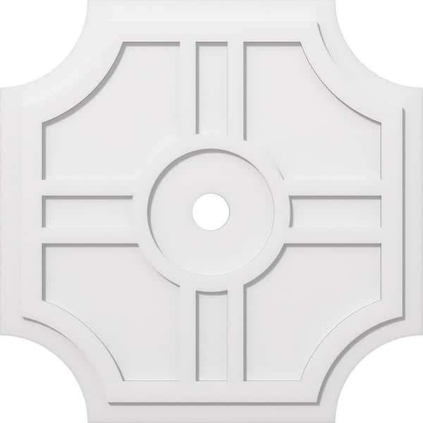 Ekena Millwork 1 in. P X 11-1/4 in. C X 34 in. OD X 3 in. ID Haus Architectural Grade PVC Contemporary Ceiling Medallion