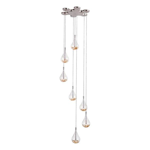Bel Air Lighting 7-Light Polished Chrome Pendant with Clear Glass