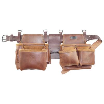 17-Pocket Framers Professional Tool Belt with Top Ambassador Series Grain Leather (4-Piece)