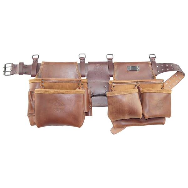 Heavy Duty DIY Leather Tool Belts Professional Tradesmen Pouch Pocket Full Grain 