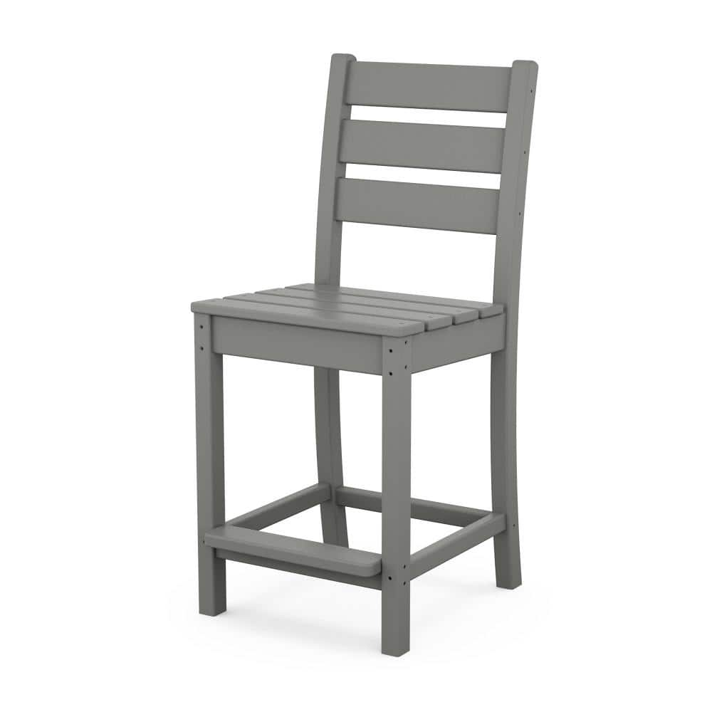 POLYWOOD Grant Park Counter Side Chair in Slate Grey TLD121GY - The ...