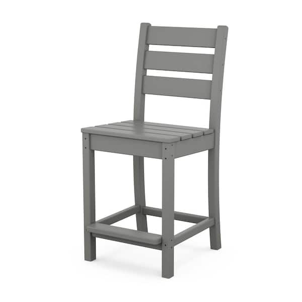 POLYWOOD Grant Park Counter Side Chair in Slate Grey