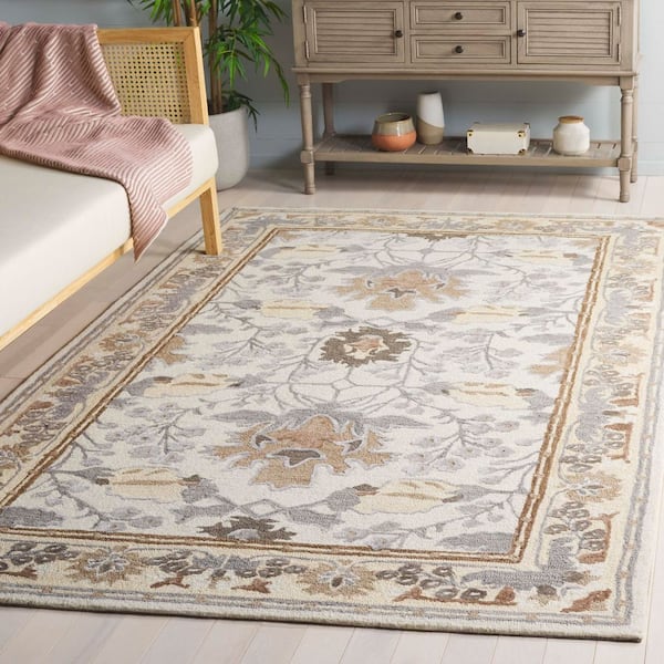 Earthly Treasures 6 ft. x 9 ft. Ivory/Gray Persian Area Rug