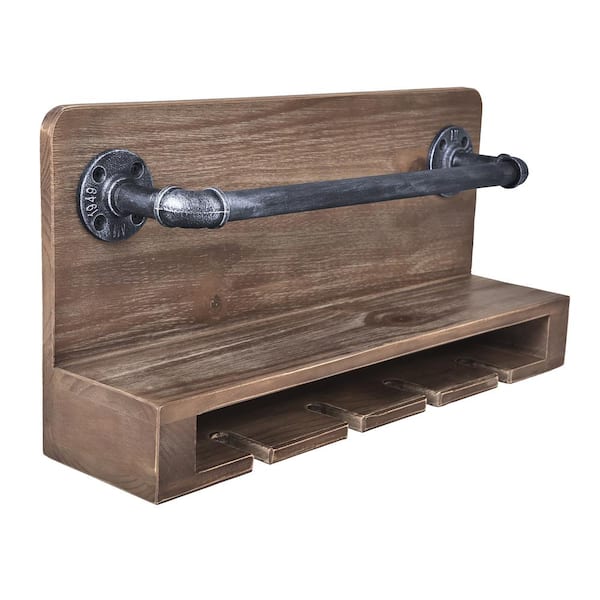 Armen Living Vox 6-Bottle Industrial Grey Wine Rack