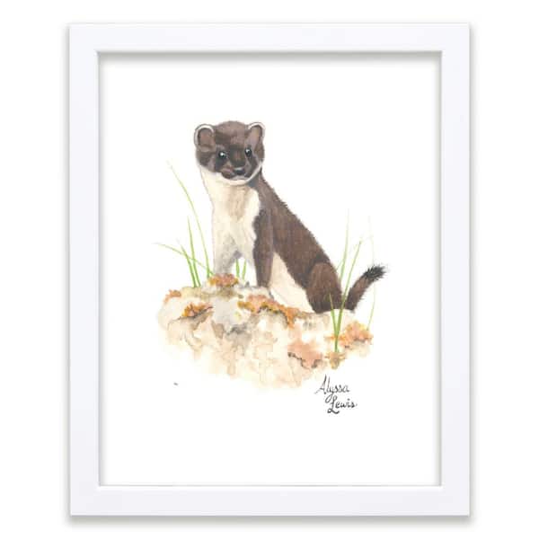 Unbranded Woodland Tinies "Otter" by Alyssa Lewis Individual White Framed Animal Art Print 24 in. x 18 in.