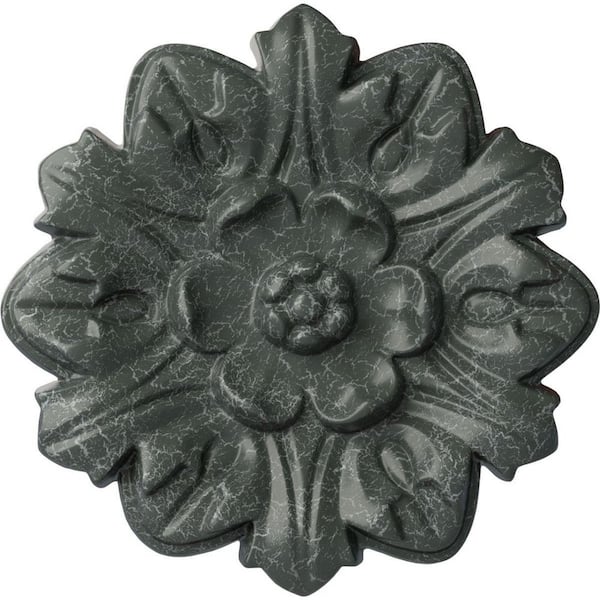 Ekena Millwork 7-5/8" x 1" Emery Leaf Urethane Ceiling Medallion, Athenian Green Crackle